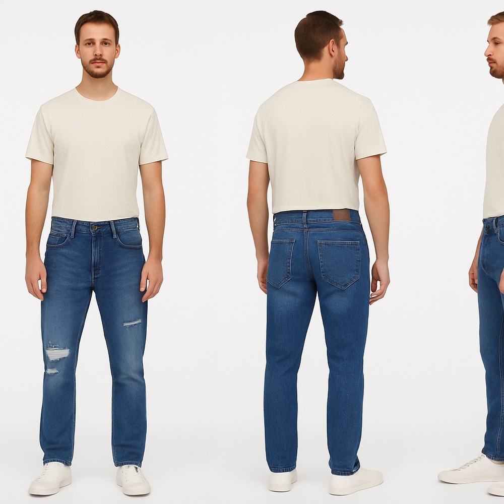 Zara Blue Straight Jeans Classic Denim